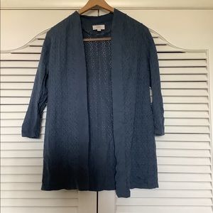 SOLD ⭐️Loft Blue Open Front 3/4 Length Sleeve Cardigan S